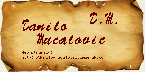 Danilo Mučalović vizit kartica